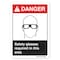 Signmission ANSI Sign, Glasses Required In This Area, 10in X 7in Rigid Plastic, 7" H, 10" W, Landscape OS-DS-P-710-L-19891 - alternate 1